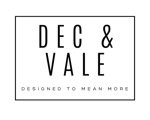 Logo of Dec & Vale with a tagline 'Designed to Mean More' on a white background